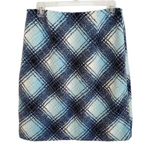 HANNA ANDERSSON Women Pencil Skirt Size 8 Plaid Lined Wool Like Machine Washable